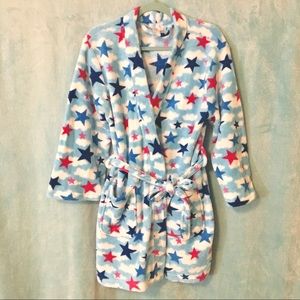 Fluffy Light Blue and Pink Star Robe
